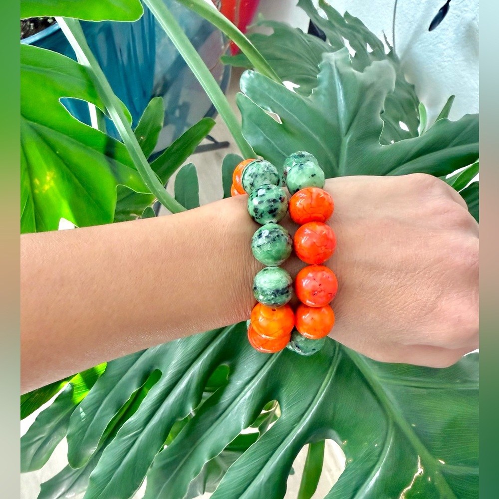 Ruby on Fuchsite & Howlite bracelet (one) - Picture 4 of 4